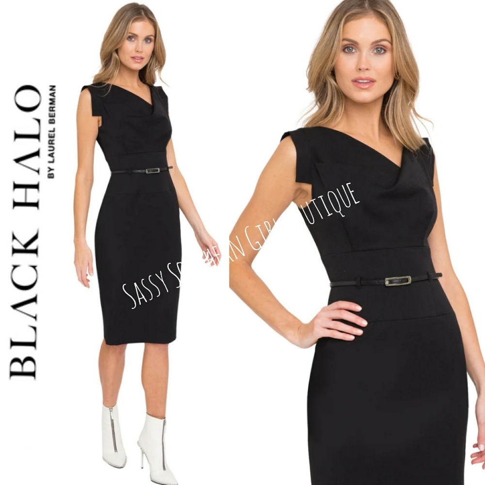 ⭐🆕 Black Halo Jackie O black midi dress